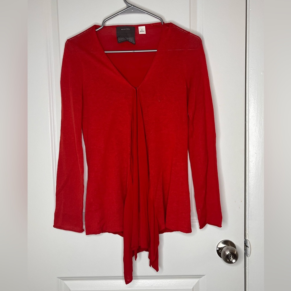 Guinevere Red Cardigan with Button